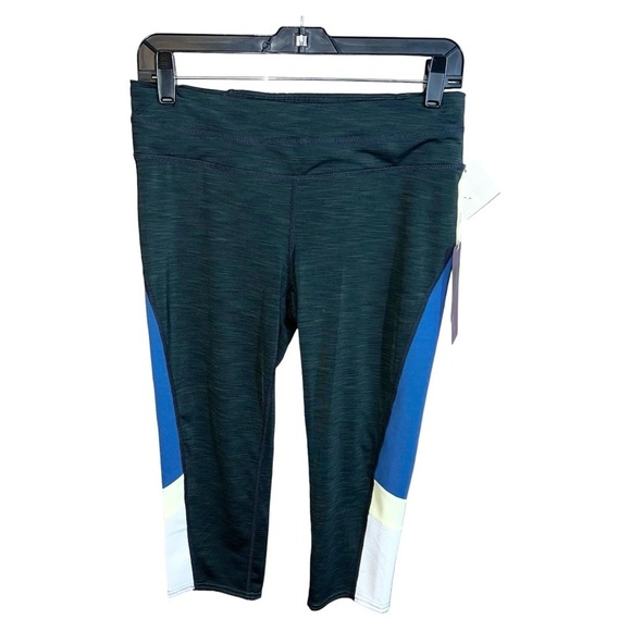 Tangerine Yoga Pants Women’s Size M Gray Blue Yellow White Mesh Active Capri - Picture 1 of 9